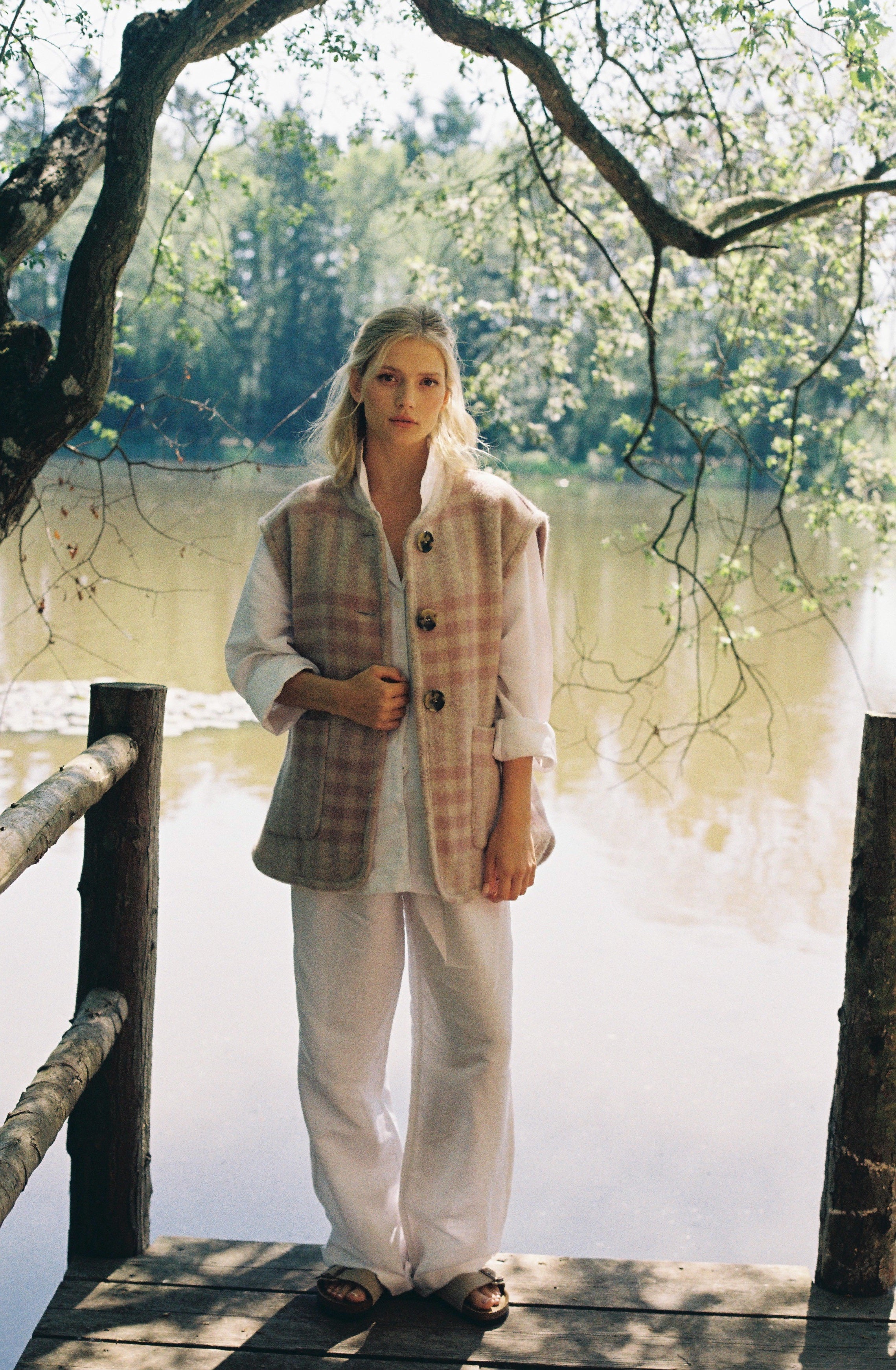 Frida Gilet - Pink Check