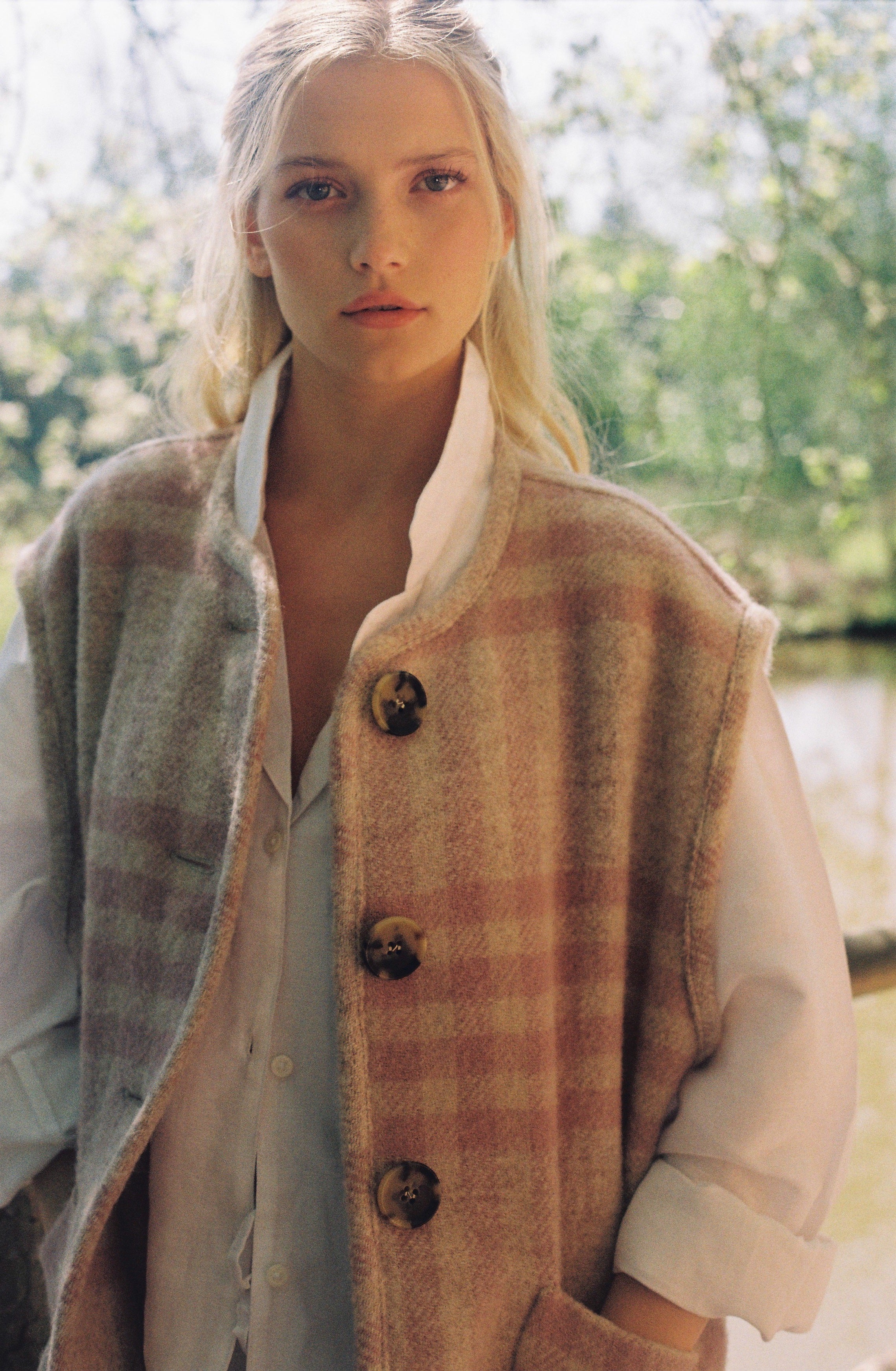 Frida Gilet - Pink Check