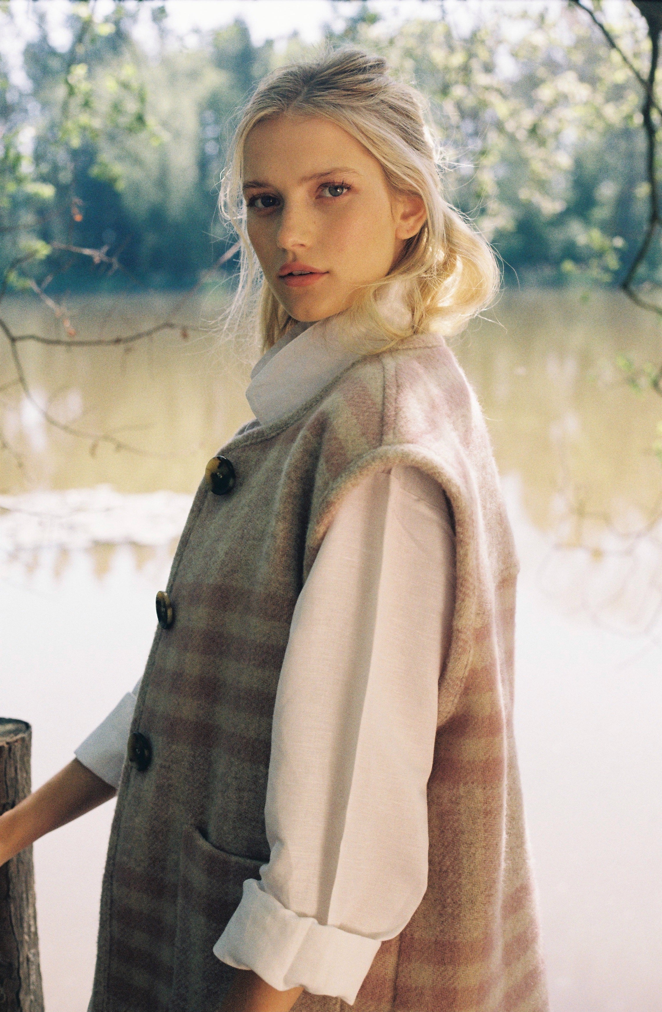 Frida Gilet - Pink Check