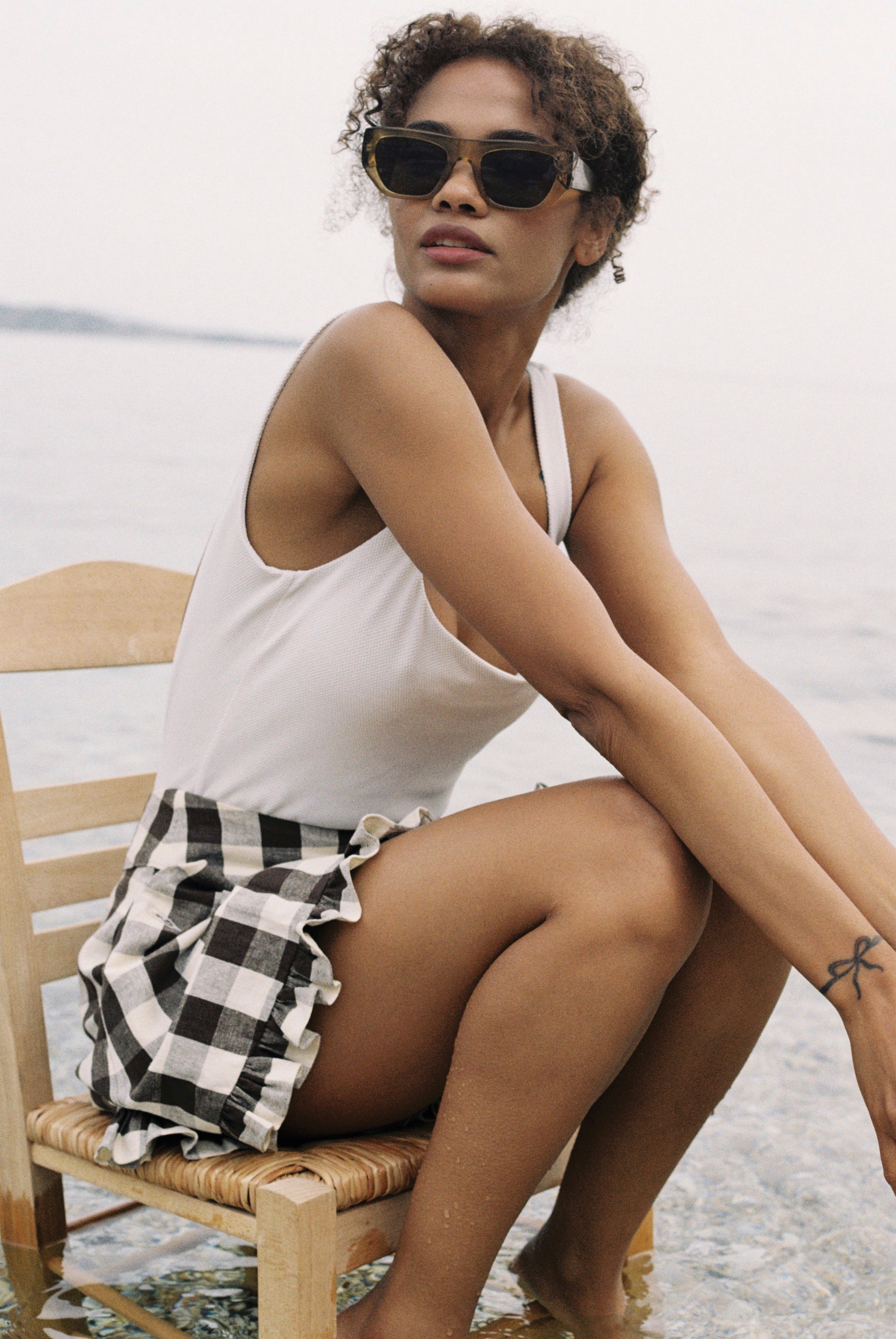 Daphne Shorts - Cocoa Check