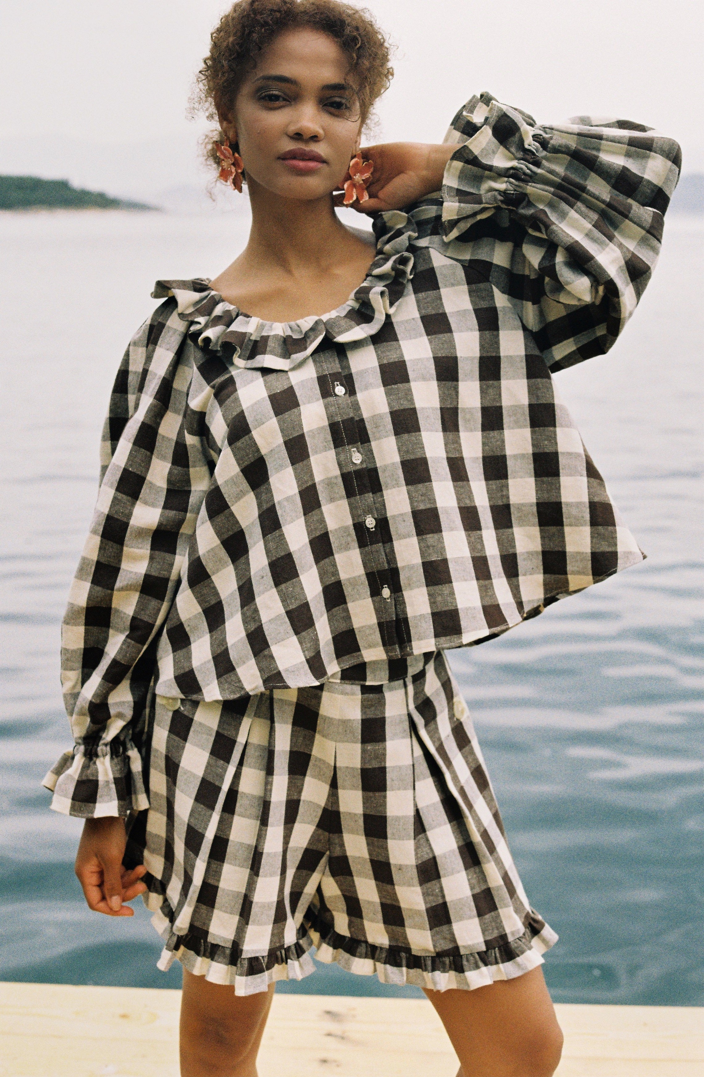 Etta Blouse - Cocoa Check