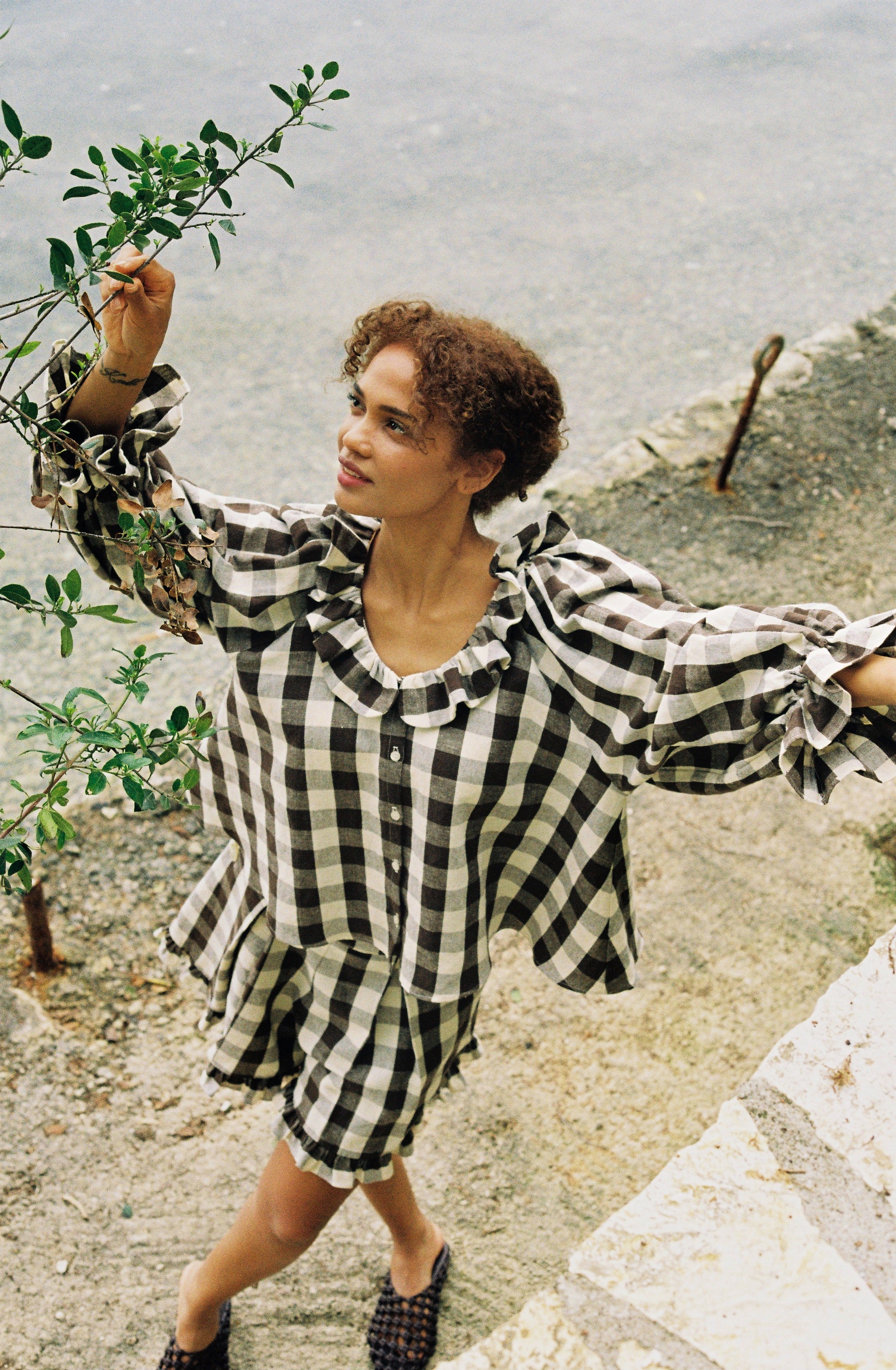 Etta Blouse - Cocoa Check