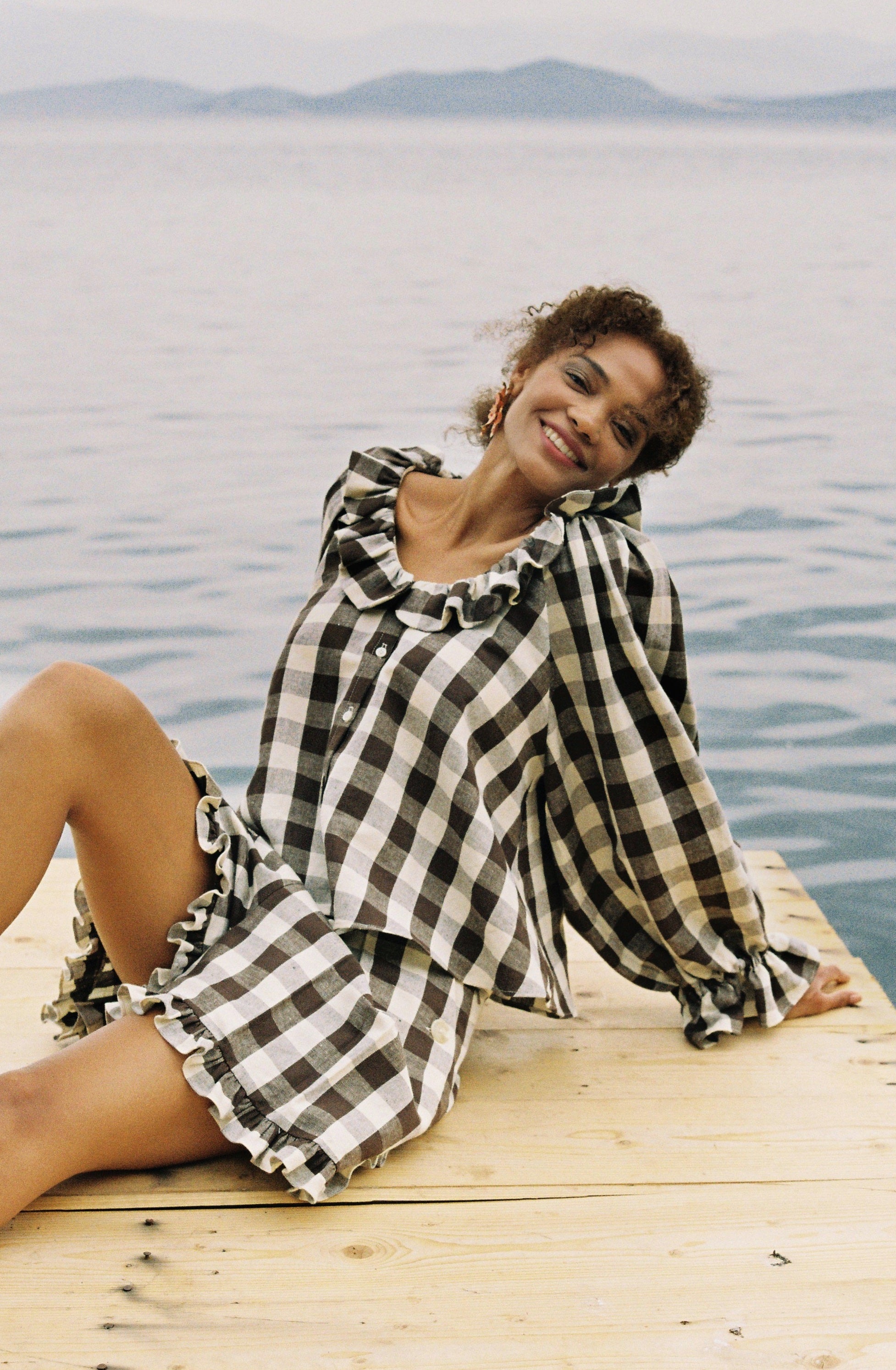 Etta Blouse - Cocoa Check