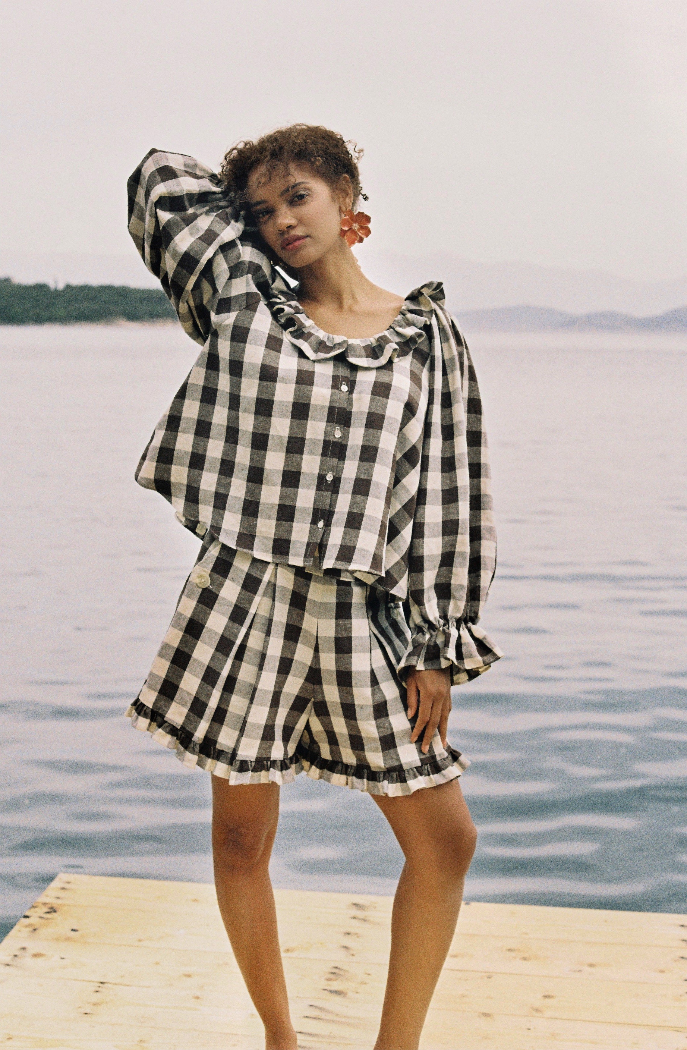 Etta Blouse - Cocoa Check