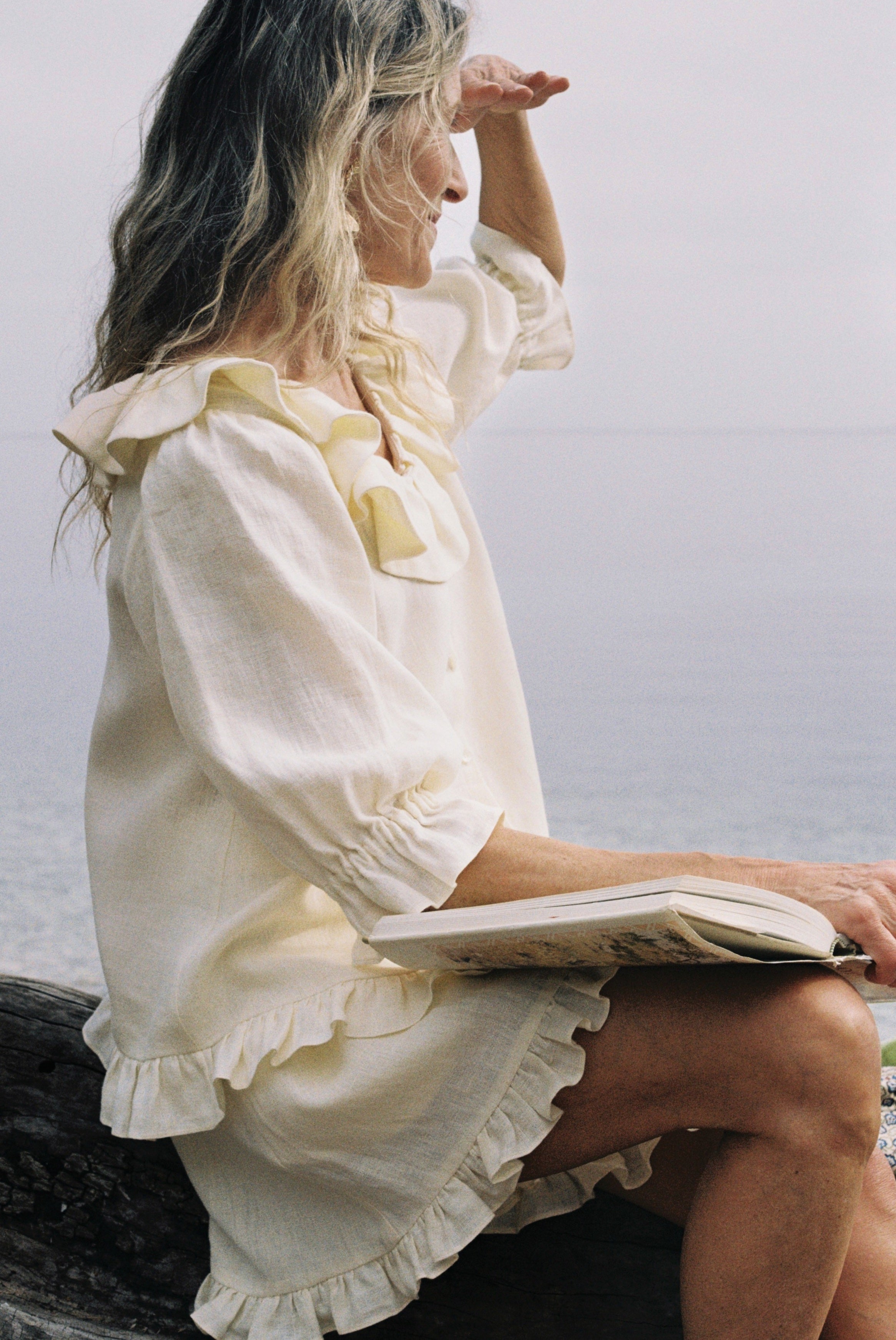 Lena Frill Blouse - Butter Yellow