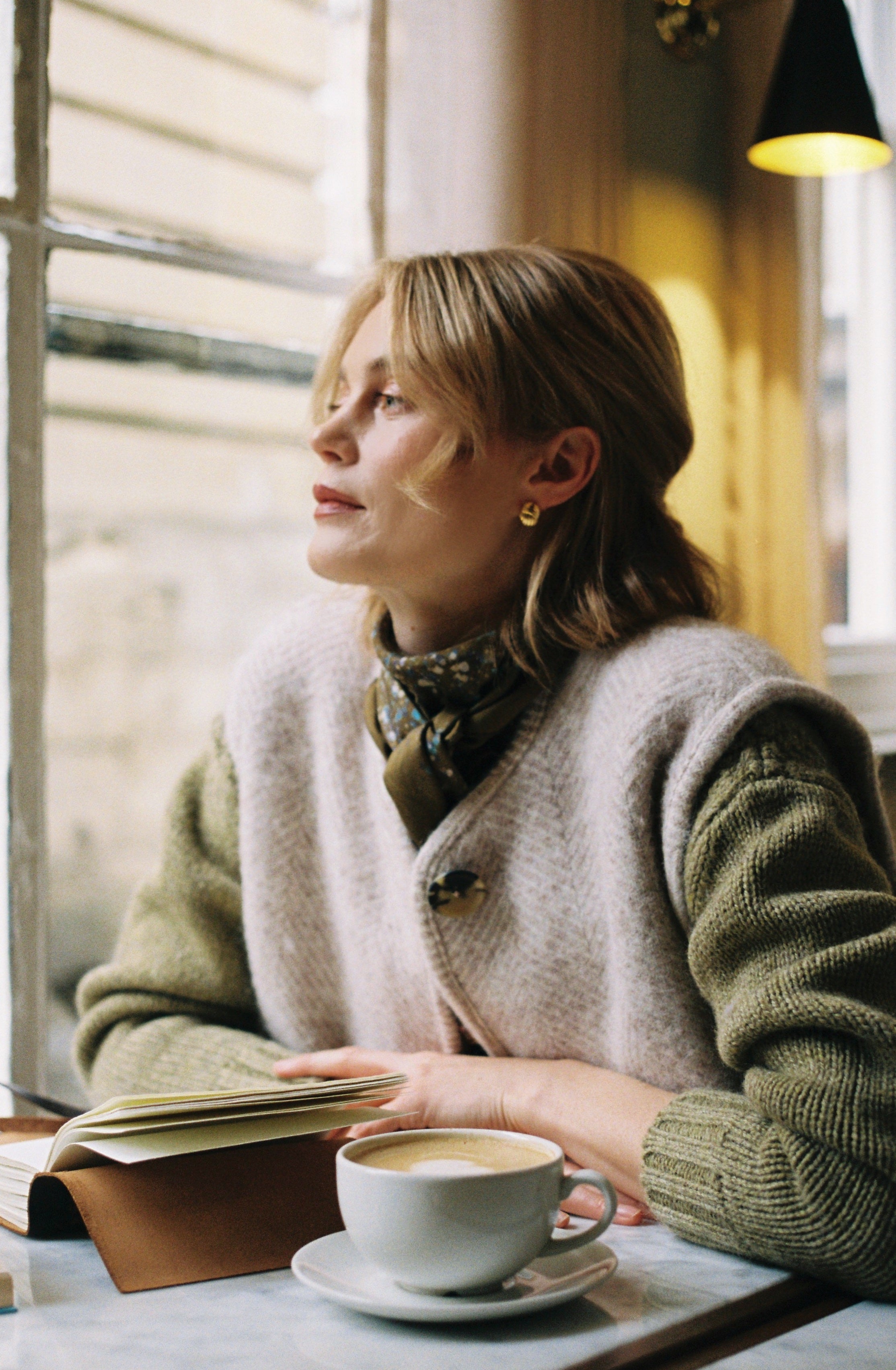 Pure Wool Gilet in Oat