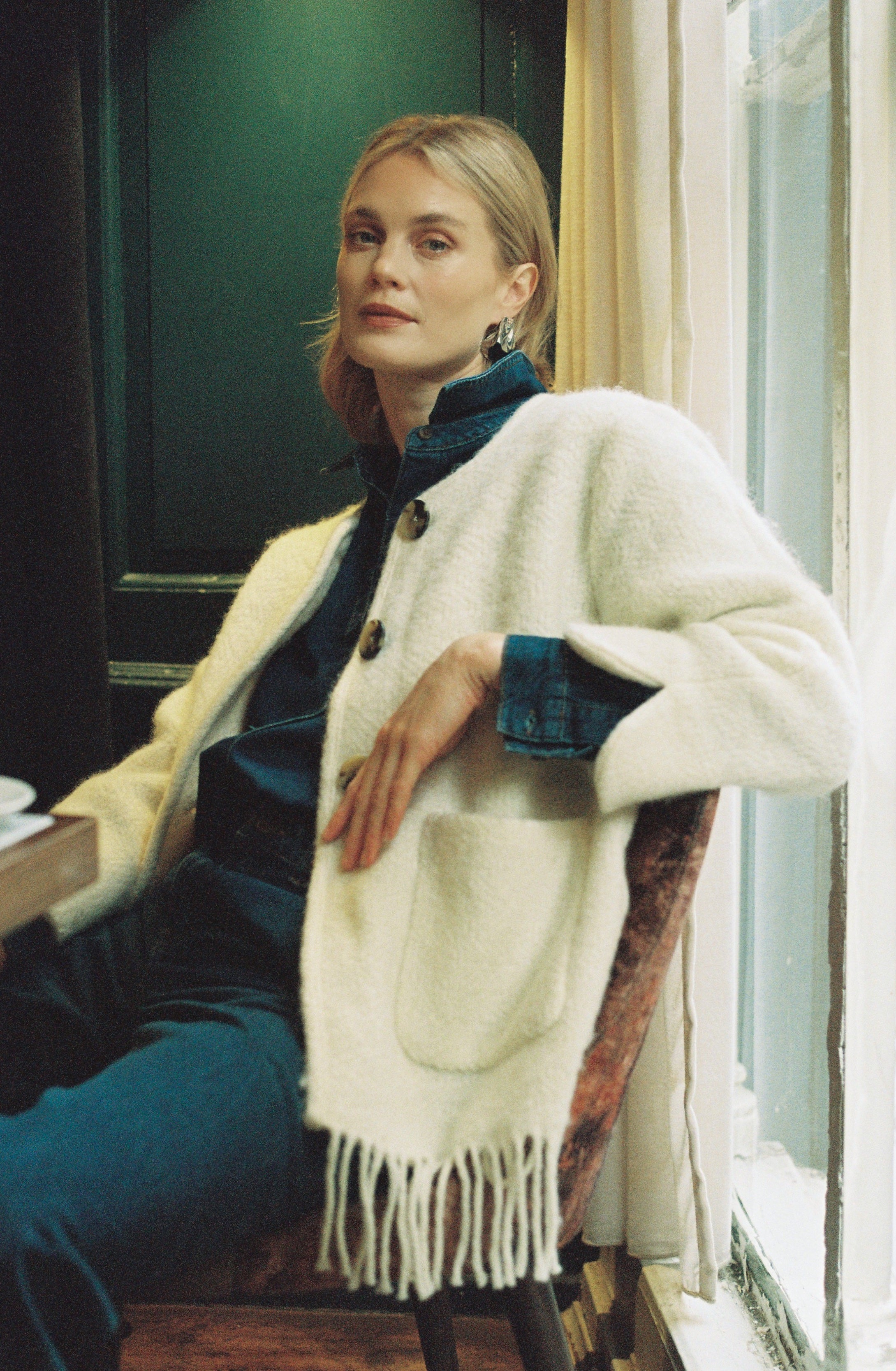 Pia Jacket - Cream Fringe