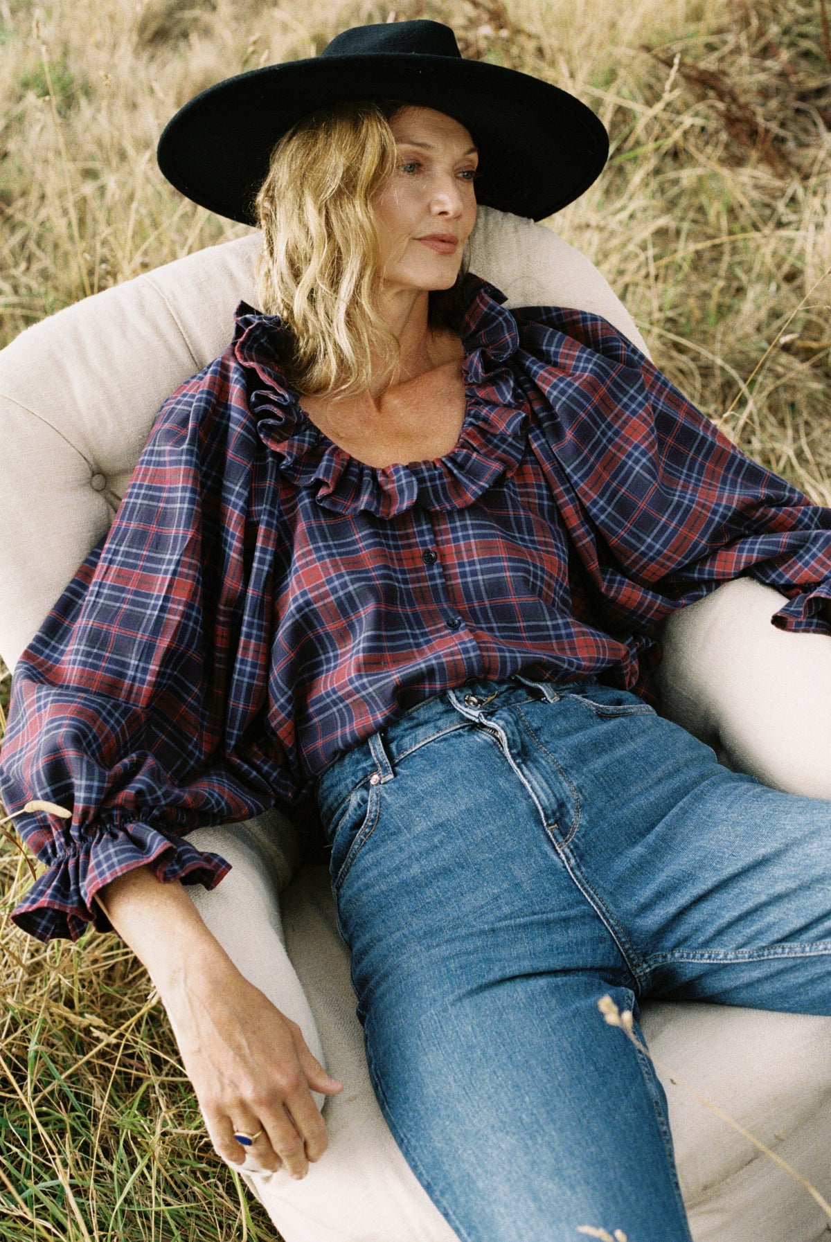Etta Blouse - Damson Check