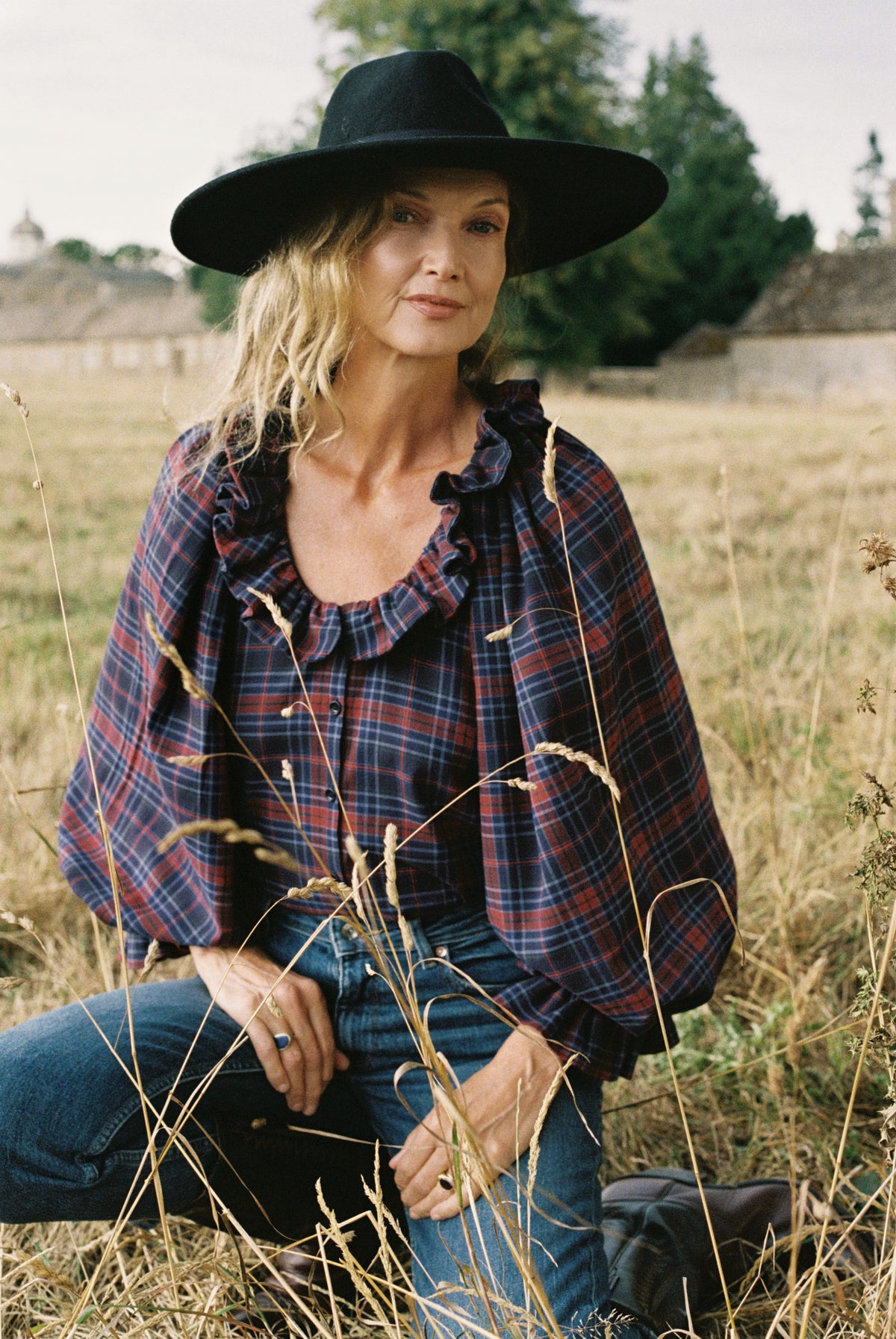 Etta Blouse - Damson Check