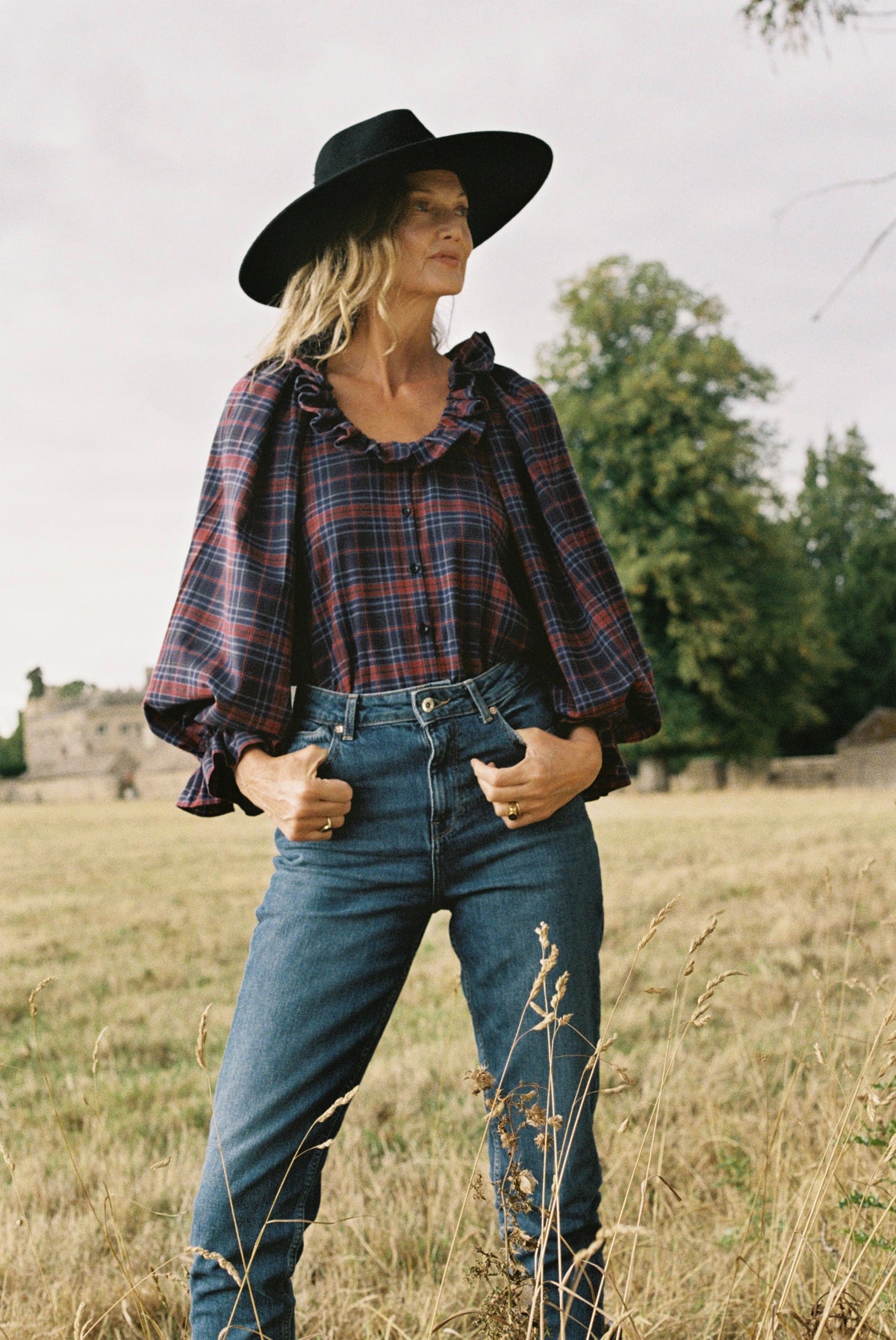 Etta Blouse - Damson Check