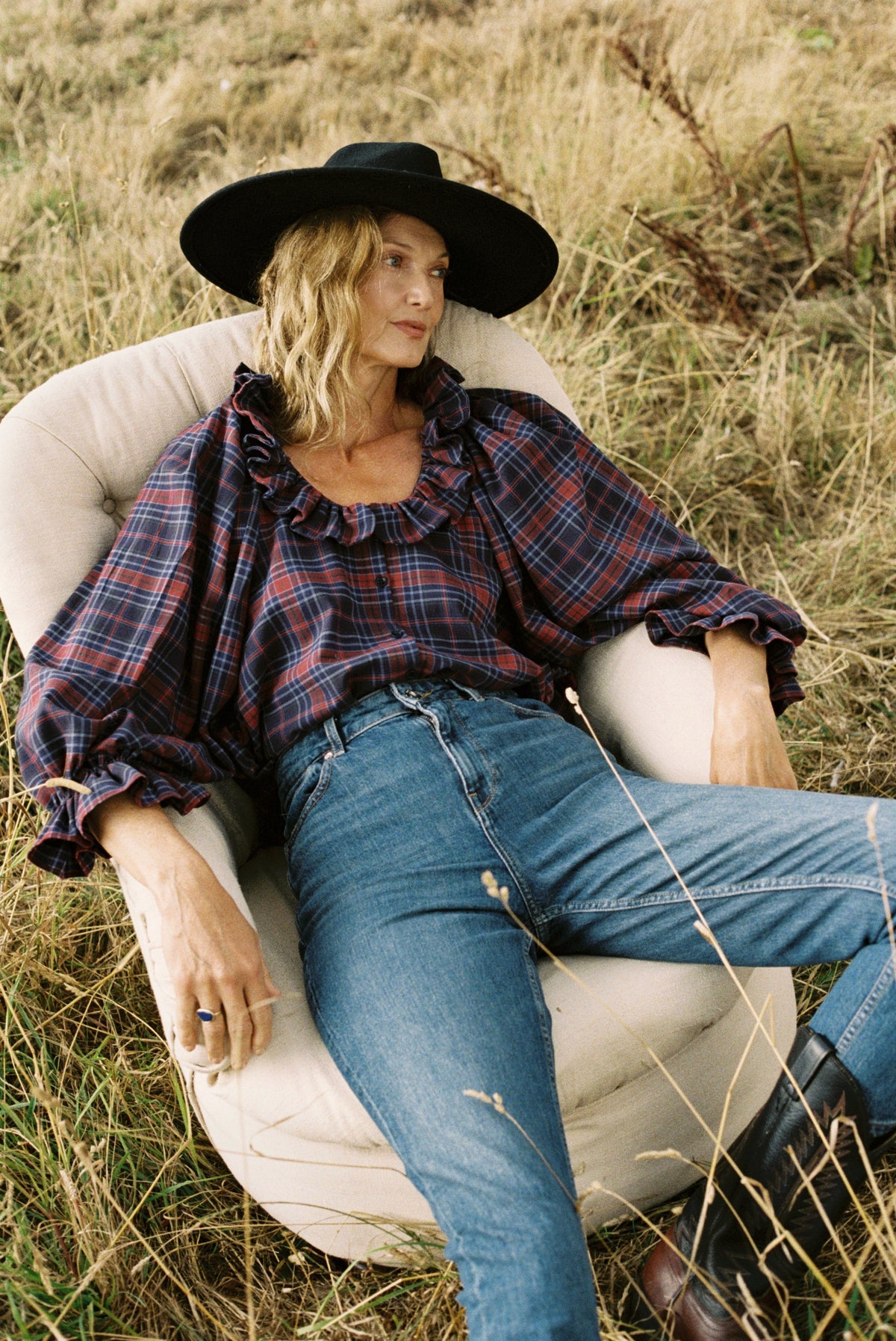 Etta Blouse - Damson Check