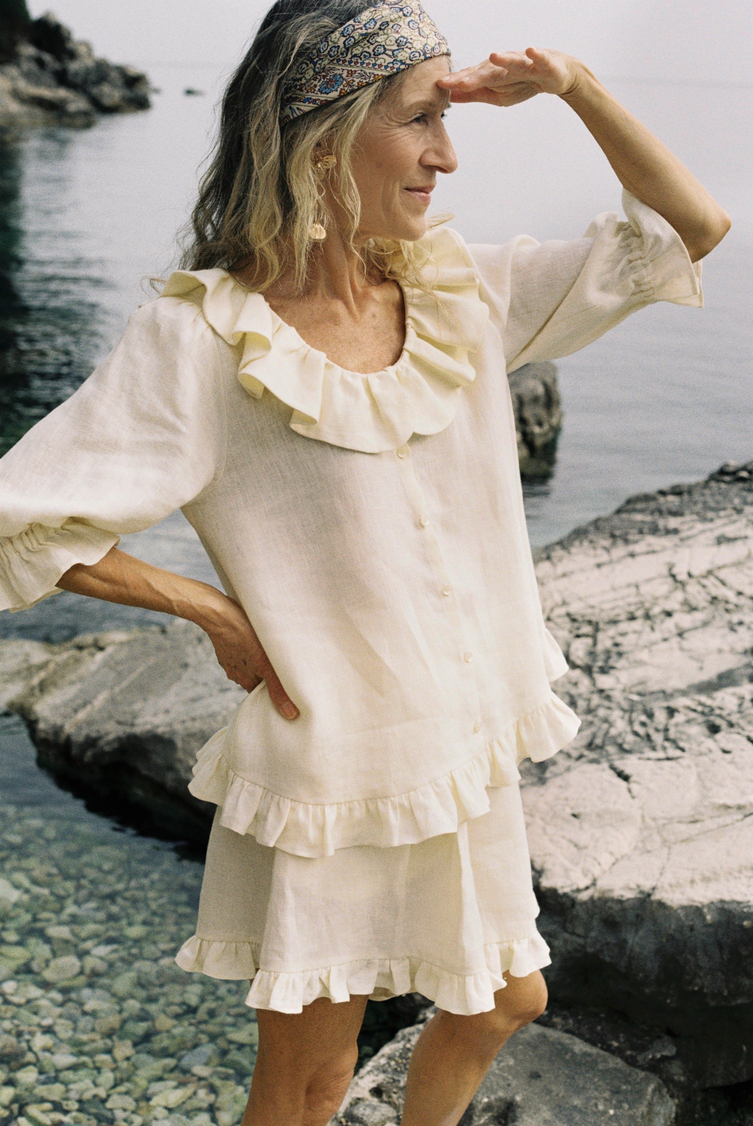 Lena Frill Blouse - Butter Yellow