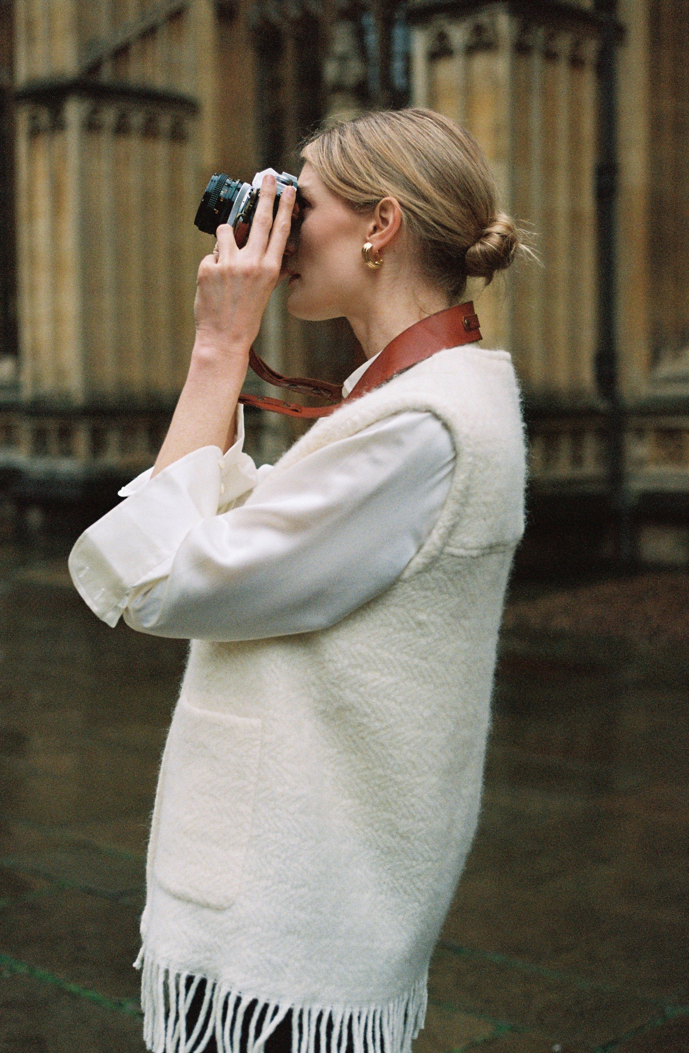 Frida Gilet - Cream Fringe